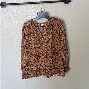 Maurices Brown Leopard Print Long Sleeve Top